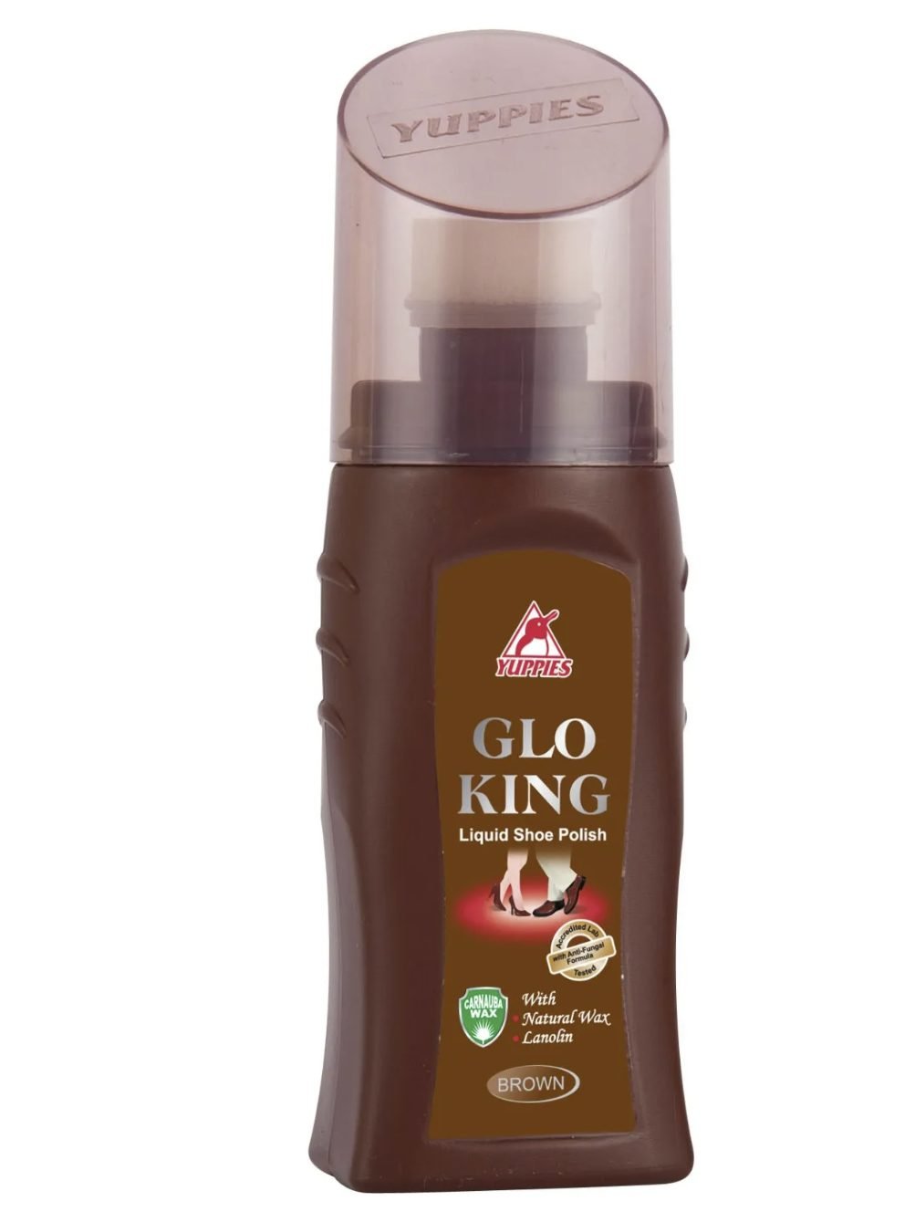 Yuppies Glo-King brown liquid shoe polish bottle