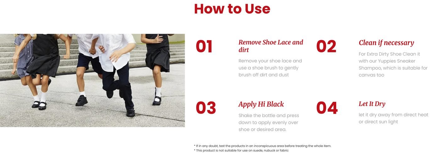 Yuppies Hi-Black — colour restorer for black canvas shoes