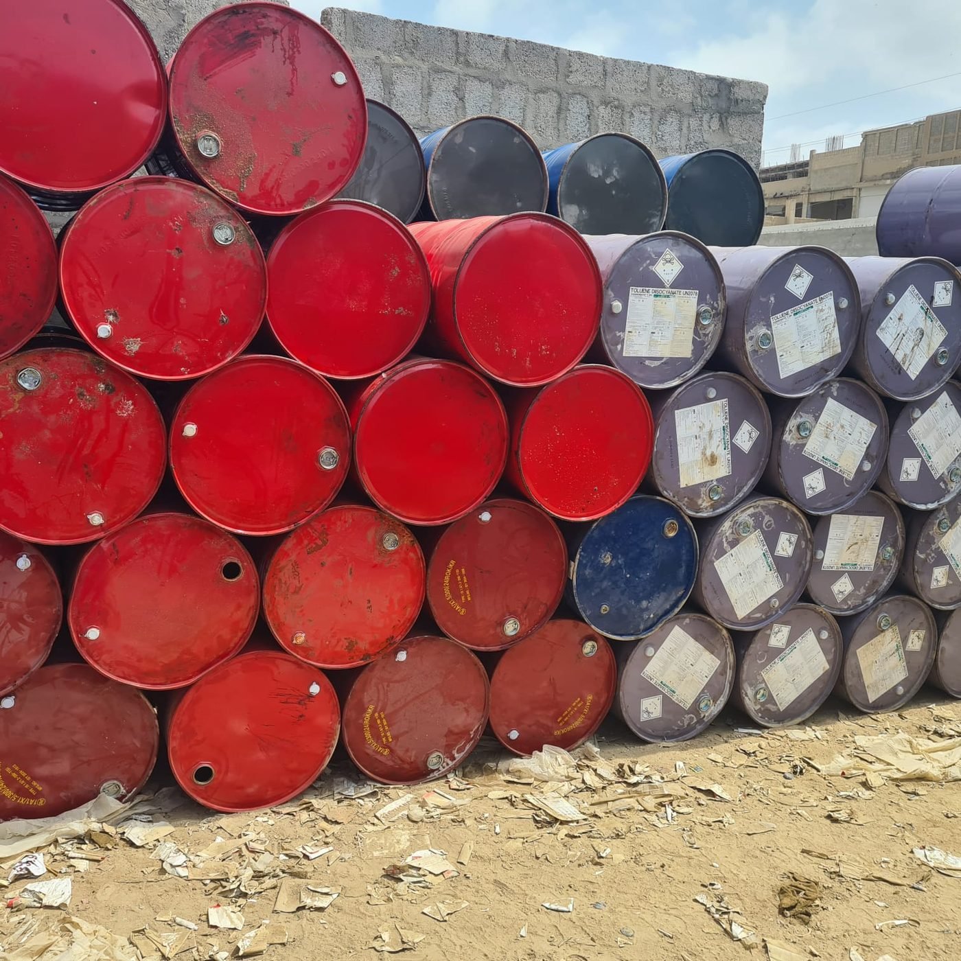 Drum inventory at Zyema Packages Korangi facility