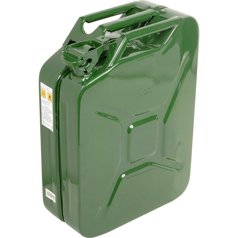 20 litre steel jerican for portable fuel transport — manufactured in Karachi Pakistan